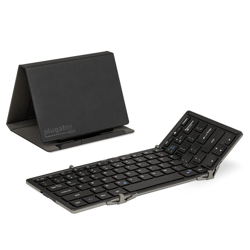Plugable Foldable Bluetooth Keyboard for iPad, iPhones, Android, and Windows, Full-Size Multi-Device Keyboard, Wireless and Portable with Included Stand (11.5 inches) Upgraded Version of BT-KEY3 - Image 1
